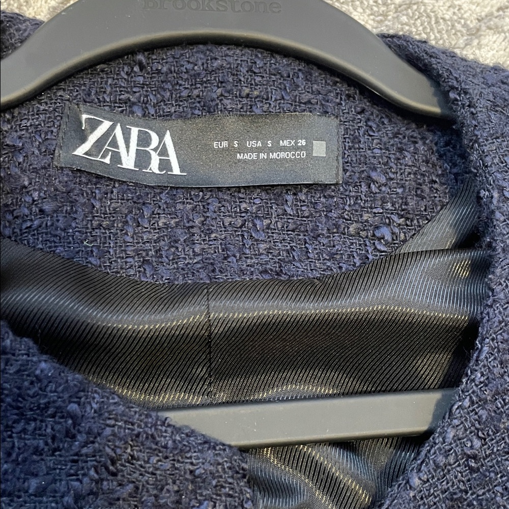 Zara Navy Women's Blazer with Silver Buttons - Picture 7 of 9